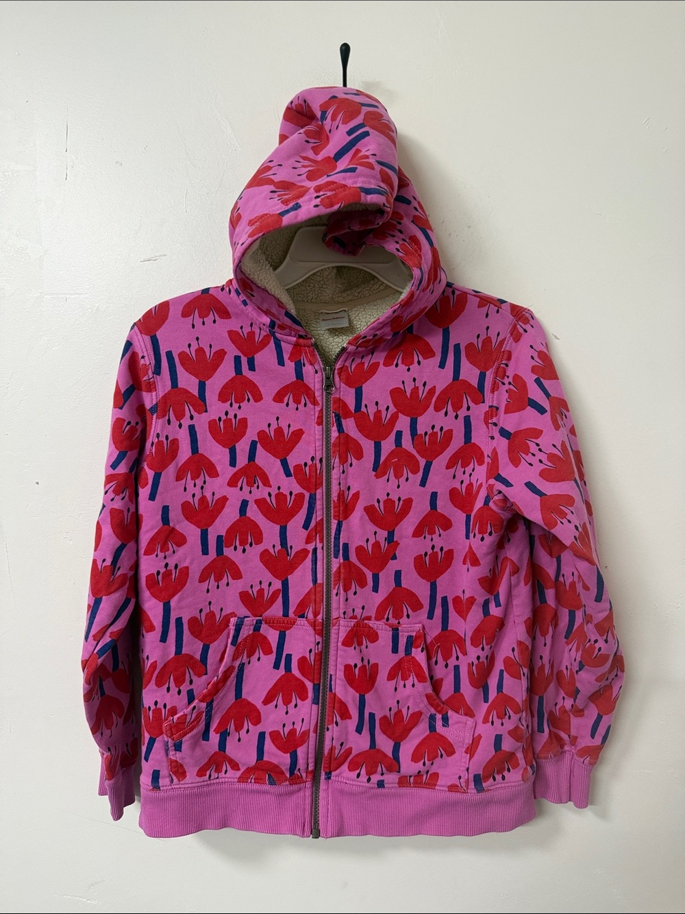 Hanna Andersson Pink & Red Floral Zip Hoodie
